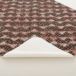 モザイク市松模様にを施した赤い風変わり正方形 シェルパブランケット