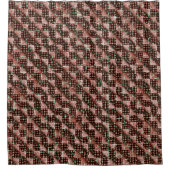 モザイク市松模様にを施した赤い風変わり正方形 シャワーカーテン (正面)