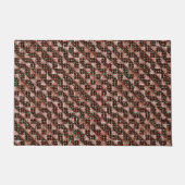 モザイク市松模様にを施した赤い風変わり正方形 ドアマット (正面)