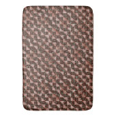 モザイク市松模様にを施した赤い風変わり正方形 バスマット (正面縦)