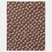 モザイク市松模様にを施した赤い風変わり正方形 フリースブランケット (正面)