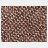 モザイク市松模様にを施した赤い風変わり正方形 フリースブランケット (正面(横))