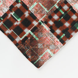 モザイク市松模様にを施した赤い風変わり正方形 フリースブランケット