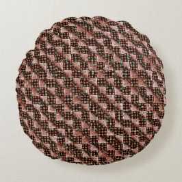 モザイク市松模様にを施した赤い風変わり正方形 ラウンドクッション