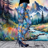 モザイク市松模様に幾何パターンレギンス レギンス