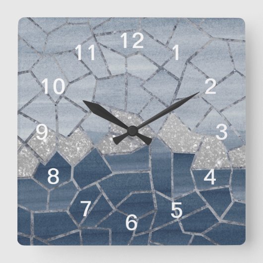 モザイク幾何グ#3 #geo #decor #art スクエア壁時計 (正面)