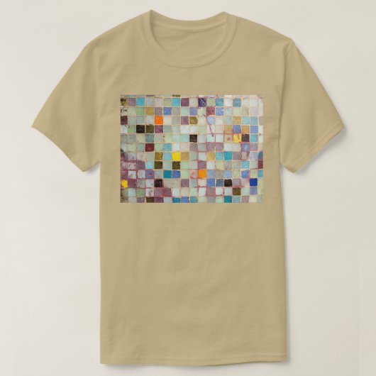 モザイク床タイル素朴なレインボーガラステクスチャ Tシャツ (デザイン正面)