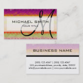 モザイク抽象芸術アカスタムートモノグラム#100 名刺 (正面/裏面)