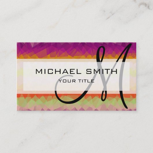 モザイク抽象芸術アカスタムートモノグラム#100 名刺 (正面)