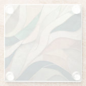 モザイク抽象芸術アート – トープとエメラルド ガラスコースター (裏面)