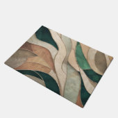 モザイク抽象芸術アート – トープとエメラルド ドアマット (アングル)