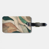 モザイク抽象芸術アート – トープとエメラルド ラゲッジタグ (裏面横)