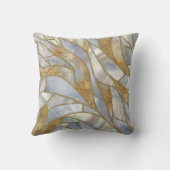 モザイク抽象芸術アート – 真珠、月石、金ゴールド クッション (裏面)