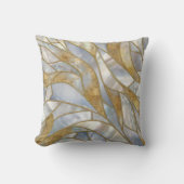 モザイク抽象芸術アート – 真珠、月石、金ゴールド クッション (正面)