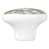 モザイク抽象芸術アート – 真珠、月石、金ゴールド セラミックノブ (側面)