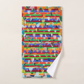 モザイク抽象芸術ハート バスタオルセット (ハンドタオル)