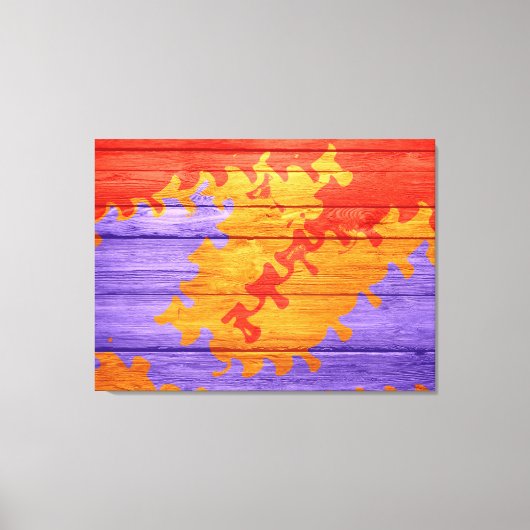 モザイク抽象芸術パステルウッド キャンバスプリント (正面)