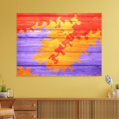 モザイク抽象芸術パステルウッド キャンバスプリント (インサイチュ (リビング))