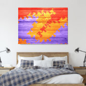 モザイク抽象芸術パステルウッド キャンバスプリント (インサイチュ (寝室))