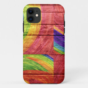 モザイク抽象芸術パステルウッド#3 iPhone 11 ケース