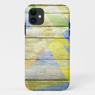 モザイク抽象芸術パステルウッド iPhone 11 ケース