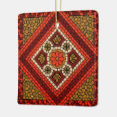 モザイク抽象芸術フローラアート赤と茶色 セラミックオーナメント (左)