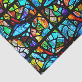 モザイク数々のカラーのステンドグラス効果の分離 薄葉紙 (詳細)