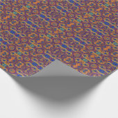 モザイク数々のカラー幾何学模様子猫の声 ラッピングペーパー (角)