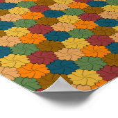 モザイク数々のド色の花輪パターン ポスター (角)