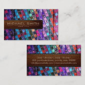 モザイク木製エレガント革ルック#12 名刺 (正面/裏面)