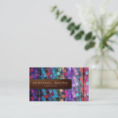 モザイク木製エレガント革ルック#12 名刺 (スタンド正面)