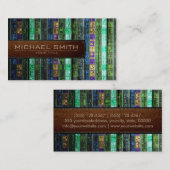 モザイク木製エレガント革ルック#17 名刺 (正面/裏面)