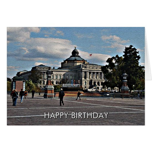 モザイク柄の米国議会図書館カード (正面横)