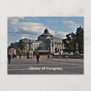 モザイク柄の米国議会図書館 ポストカード
