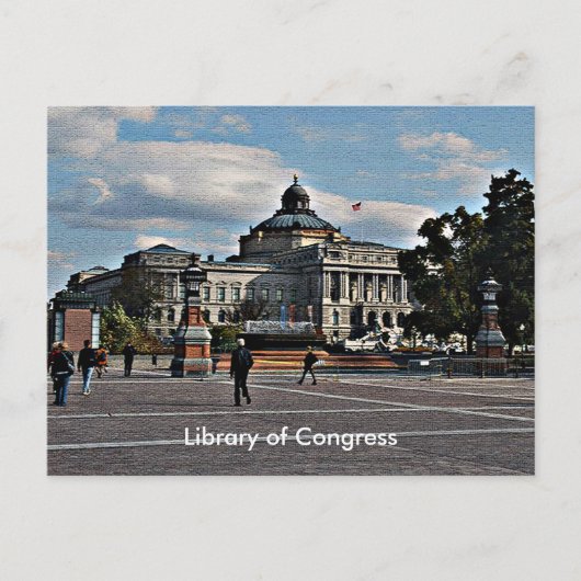 モザイク柄の米国議会図書館 ポストカード (正面)