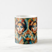 モザイク模様のスケッチ コーヒーマグカップ (中央)