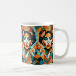 モザイク模様のスケッチ コーヒーマグカップ