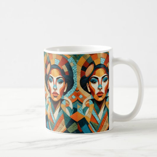 モザイク模様のスケッチ コーヒーマグカップ (右)