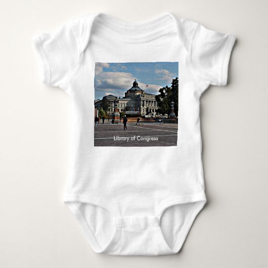 モザイク模様の会議図書館 ベビーボディスーツ (正面)