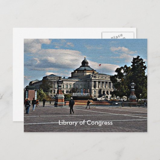 モザイク模様の会議図書館 ポストカード (正面/裏面)