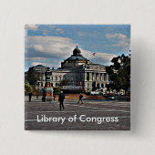 モザイク模様の会議図書館 缶バッジ (正面)