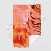 モザイク模様の華やかなサーモンの色を柔らかく刻んだ ゴルフタオル (インサイチュ)