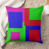モザイク正方形ブロック大きなスローのクッション。 クッション (ブランケット)