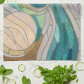 モザイク波と月 キッチンタオル (折り畳み)