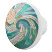 モザイク波と月 セラミックノブ (右)