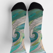 モザイク波と月 ソックス (上部)