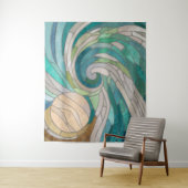 モザイク波と月 タペストリー (インサイチュ)