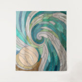 モザイク波と月 タペストリー (正面)