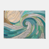 モザイク波と月 ドアマット (正面)