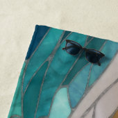 モザイク波と月 ビーチタオル (インサイチュ)